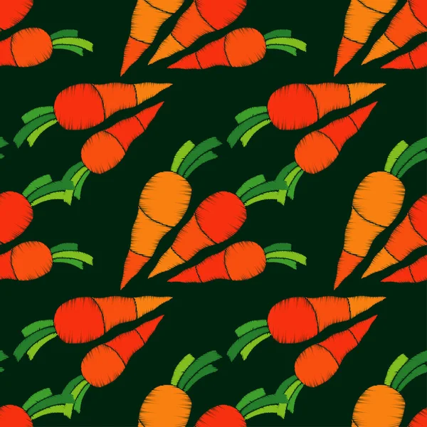 Nahtloser Vektorhintergrund Mit Karotten Erntedankfest Die Textur Der Masche Fröhlicher — Stockvektor
