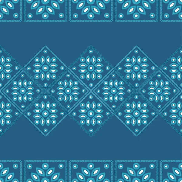 Nahtloser Hintergrund Mit Satinstickerei Traditionelles Ornament Rustikales Muster Textilbeziehung — Stockvektor