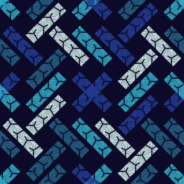 Sömlös Abstrakta Geometriska Mönster Mosaic Konsistens Penseldrag Hand Kläckning Klotter — Stock vektor