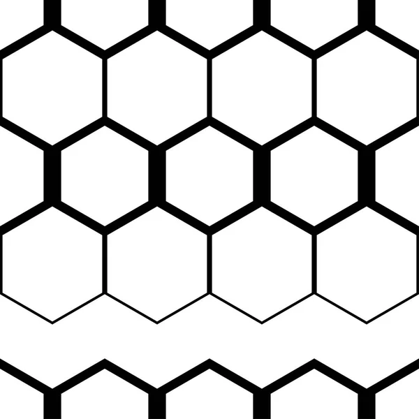 Varrat Nélküli Absztrakt Geometriai Mintázat Fekete Fehér Számok Hatszög Textil — Stock Vector