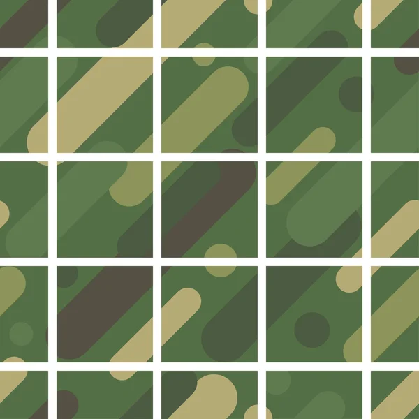 Fundo Vetorial Sem Costura Com Padrão Camuflagem Cores Militares Verde — Vetor de Stock