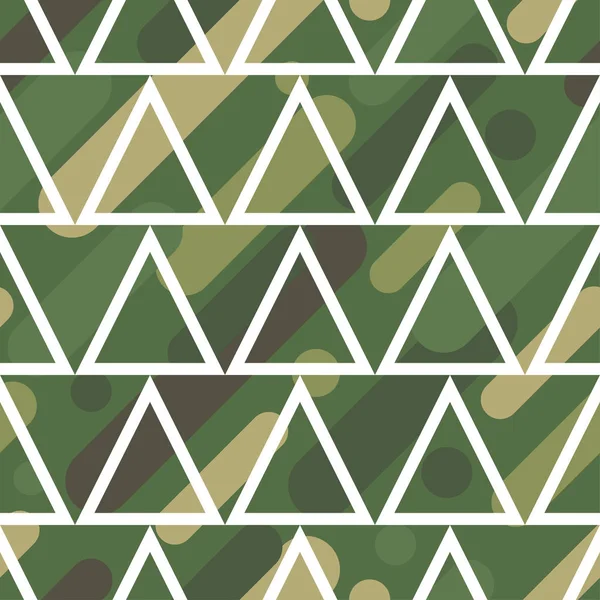 Fundo Vetorial Sem Costura Com Padrão Camuflagem Cores Militares Verde — Vetor de Stock