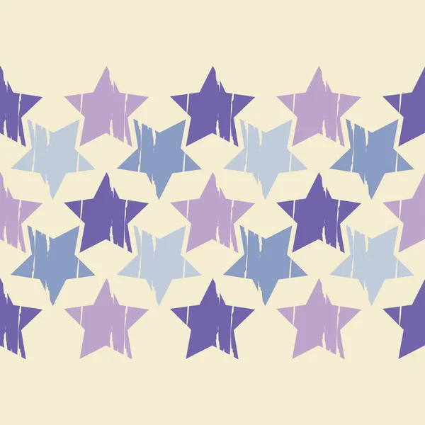 Fondo Sin Costuras Con Estrellas Decorativas Pinceladas Eclosión Manual Estrellas — Vector de stock