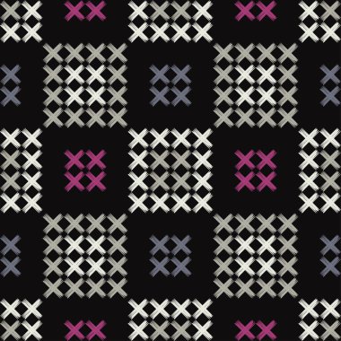 Etnik boho seamless modeli. Nakış. Geleneksel süs. Geometrik arka plan. Kabile desen. Halk motif. Tekstil rapport.