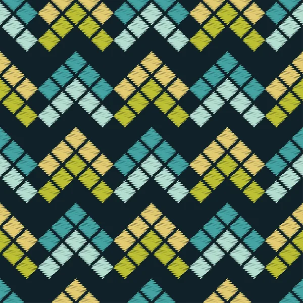 Patrón Geométrico Abstracto Sin Costuras Textura Mosaica Pinceladas Eclosión Manual — Vector de stock