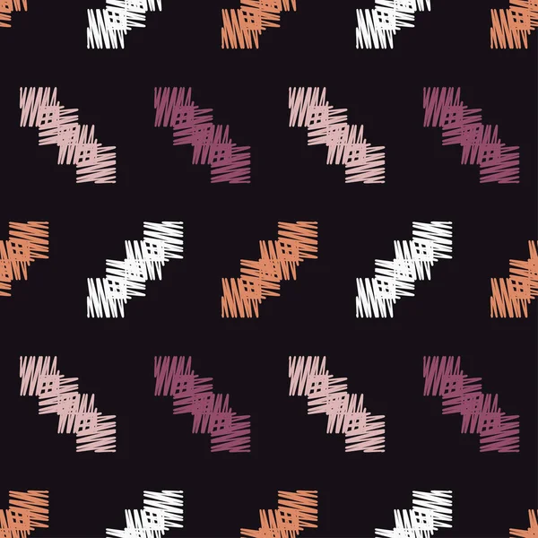 Безшовний Абстрактний Геометричний Візерунок Мозаїчна Текстура Робота Пензлем Ручне Вилуплення — стоковий вектор