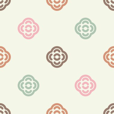 Dikişsiz soyut geometrik desen. Mozaik doku. Yarım daire. Dalga. Tekstil rapport.