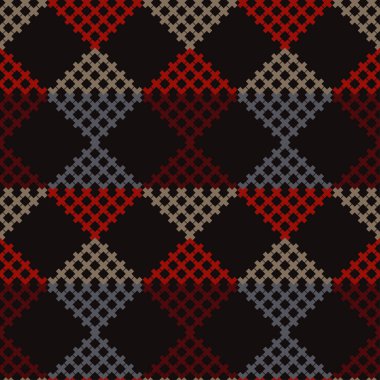 Dikişsiz soyut geometrik desen. Mozaik doku. Doku ile haçlar. Tekstil rapport.