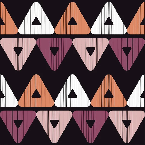 无缝抽象几何图案 马赛克纹理 手工孵化 可用于墙纸 包装纸 网页背景 — 图库矢量图片