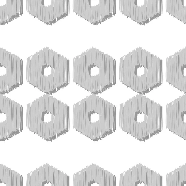 Nahtlose Abstrakte Geometrische Muster Formen Von Sechsecken Mosaikstruktur Pinselei Hand — Stockvektor