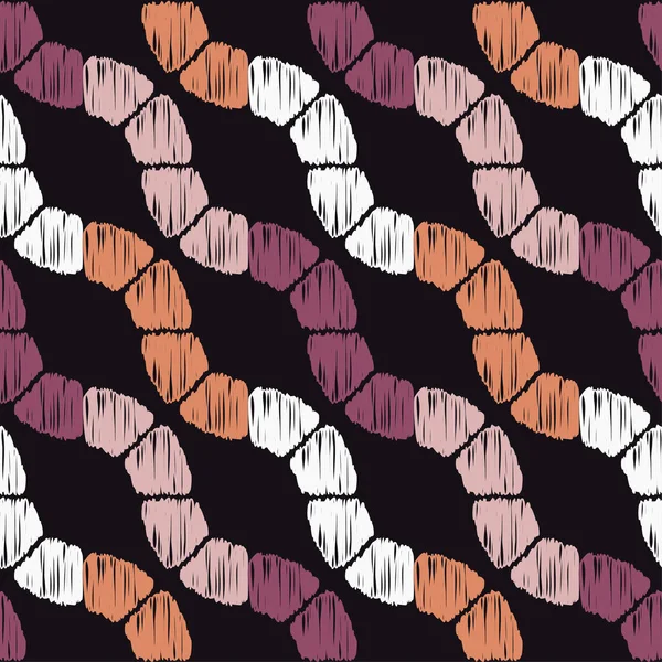 Naadloze Abstracte Geometrische Patroon Wave Mozaïek Patroon Lijnvoering Hand Broedeieren — Stockvector