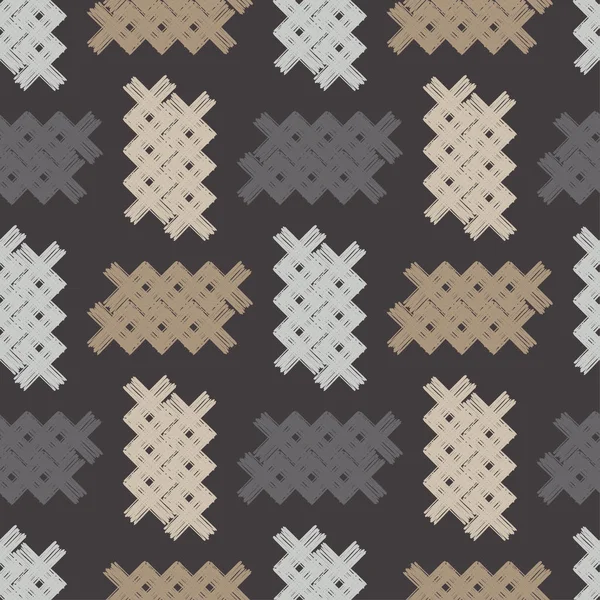 Nahtlose Abstrakte Geometrische Muster Textur Flickwerk Mosaikstruktur Pinselei Hand Schraffur — Stockvektor