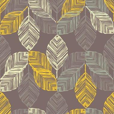 Dekoratif yaprakları ile sorunsuz arka plan. Sonbahar bırakın. Çiçek mozaik. Duvar kağıdı, tekstil, ambalaj, web sayfası arka planı davetiye, için kullanılabilir.