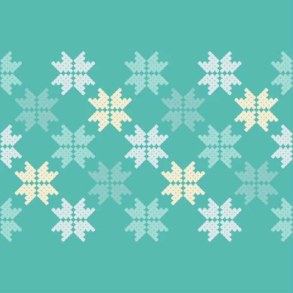 装飾的な雪の結晶のシームレスなベクトルの背景 冬パターン テキスタイル 招待カード ラッピング Web ページの背景に使用できます — ストックベクタ