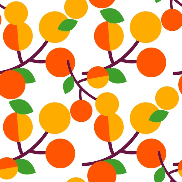 Modèle Vectoriel Sans Couture Avec Abricots Sur Fond Blanc Design — Image vectorielle