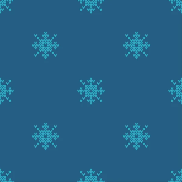 Gebreide Noorse Sneeuwvlokken Naadloze Vector Achtergrond Folk Motieven Winter Patroon — Stockvector