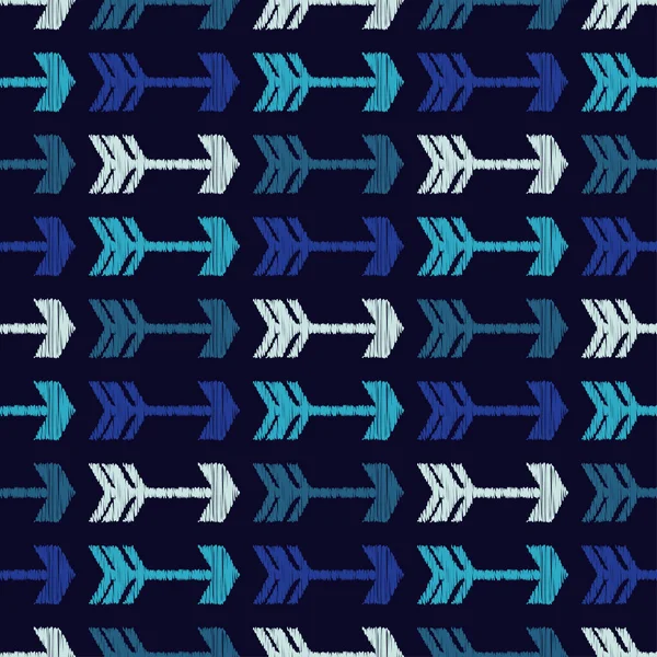 Patrón Sin Costuras Flecha Decorativa Patrón Vectorial Textura Mosaica Pinceladas — Vector de stock