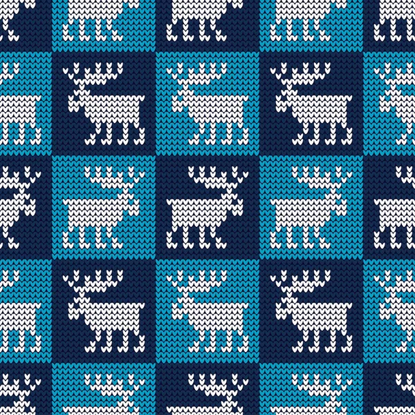 Ren geyiği ile örme kazak. Sorunsuz vektör arka plan. Noel desen. Duvar kağıdı, tekstil, ambalaj, web sayfası arka planı davetiye, için kullanılabilir.
