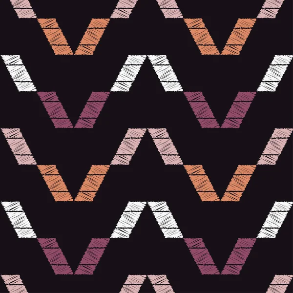 Varrat Nélküli Absztrakt Geometriai Mintázat Vektor Mintázat Mozaik Textúra Scribble — Stock Vector