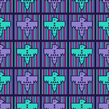 Etnik boho seamless modeli. Kuşlar. Geleneksel süs. Kabile desen. Halk motif. Duvar kağıdı, tekstil, ambalaj, web sayfası arka planı davetiye, için kullanılabilir.