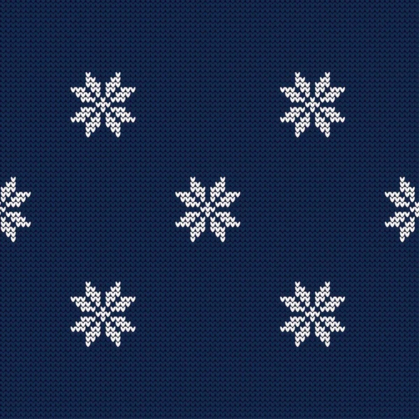 Knitted Norwegian Snowflakes Seamless Vector Background Folk Motives Winter Pattern — Stock Vector