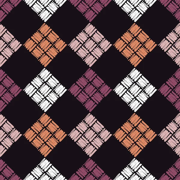 Бесшовный Абстрактный Геометрический Узор Текстурные Лоскуты Сетка Векторный Шаблон Мозаичная — стоковый вектор