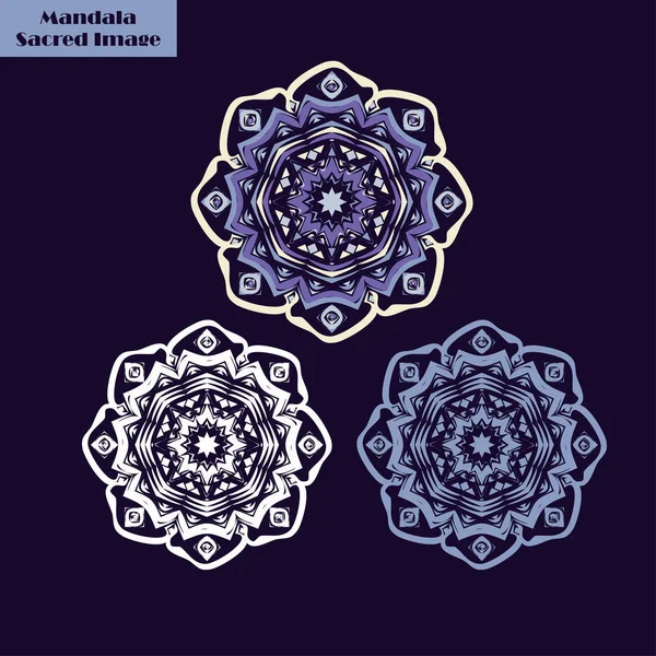 Mandala Imagem Sagrada Elementos Decorativos Vintage Padrão Oriental Ilustração Vetorial — Vetor de Stock