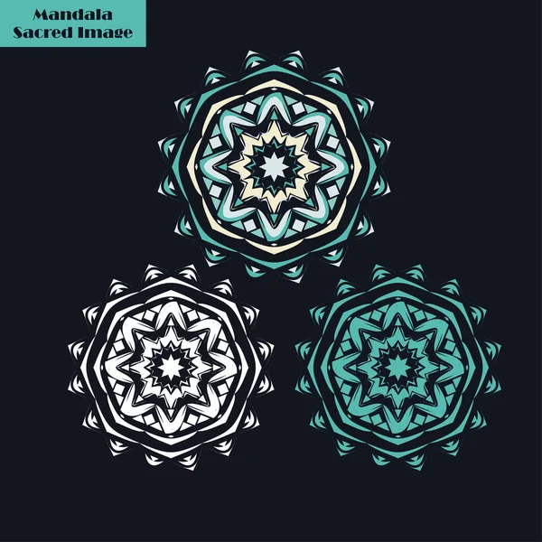 Mandala Image Sacrée Éléments Décoratifs Vintage Modèle Oriental Illustration Vectorielle — Image vectorielle