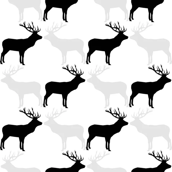 鹿とのシームレスなベクトルの背景 デザインのグラフィック要素 テキスタイル 招待カード ラッピング Web ページの背景に使用できます — ストックベクタ