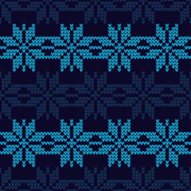 Örme Norveç kar taneleri. Sorunsuz vektör arka plan. Halk motifleri. Kış desen. Duvar kağıdı, tekstil, ambalaj, web sayfası arka planı davetiye, için kullanılabilir.