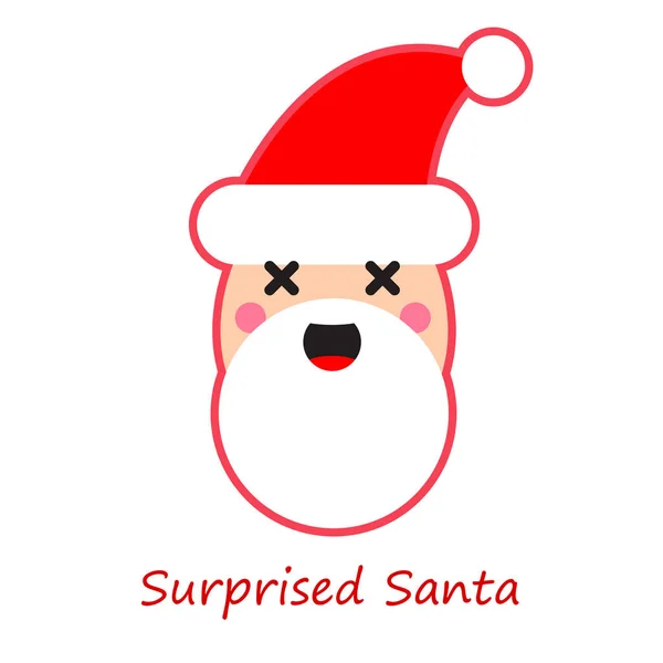 サンタ クロースの感情 かわいい漫画 ベクトルの図 テキスタイル 招待カード ラッピング Web ページの背景に使用できます — ストックベクタ