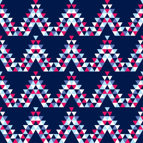 Ethnic Boho Seamless Pattern Texture Triangles Traditional Ornament Tribal Pattern — Stock Vector