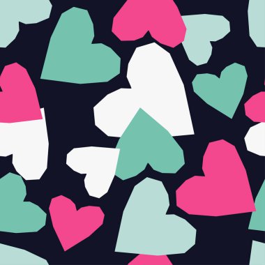 Dekoratif kalpleri ile Seamless modeli. Sevgililer günü. Vektör çizim. Duvar kağıdı, tekstil, ambalaj, web sayfası arka planı davetiye, için kullanılabilir.