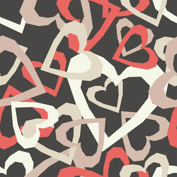 无缝图案与装饰心 情人节 向量例证 可用于墙纸 纺织品 邀请卡 网页背景 — 图库矢量图片