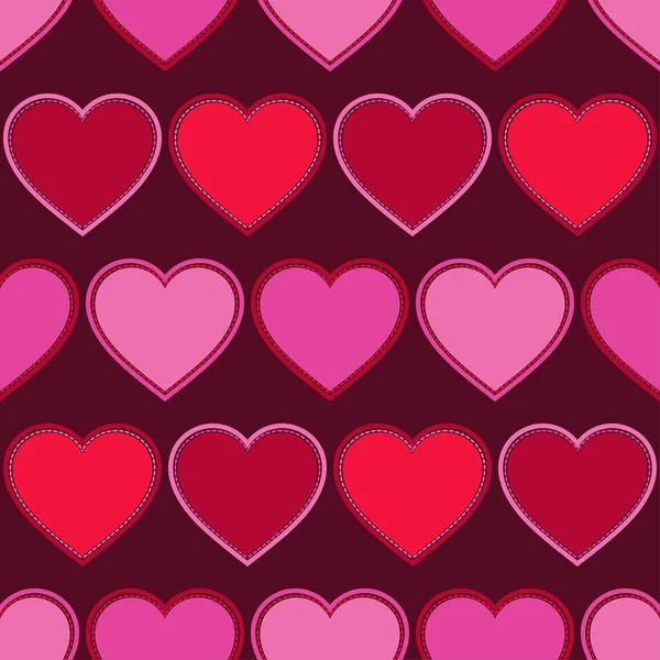 Декоративные Сердца Частей Инсультом Бесшовный Шаблон День Святого Валентина Векторная — стоковый вектор