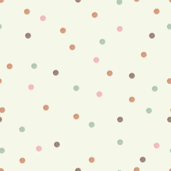 Polka Dot Seamless Pattern Shapes Circles Shaded Pen Geometric Background — Stock Vector