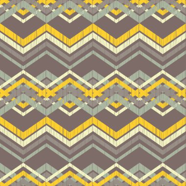 Zikzaklar eski doku ile şekiller. Son moda dikişsiz desen tasarımlar. Vektör geometrik arka plan. Duvar kağıdı, tekstil, ambalaj, web sayfası arka planı davetiye, için kullanılabilir.