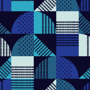 Polka dot seamless modeli. Çizgiler ile daireler şekilleri. Geometrik arka plan. Duvar kağıdı, tekstil, davetiye, web sayfası arka planı için kullanılabilir.