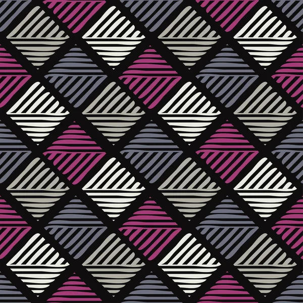 Trendy Seamless Pattern Designs Mosaic Striped Squares Vector Geometric Background — Stock Vector