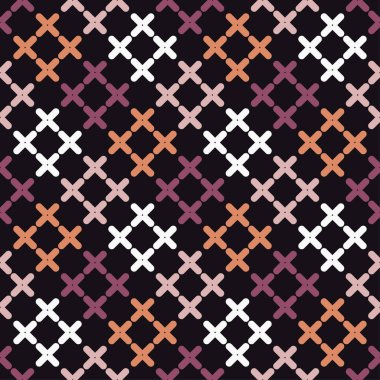 Son moda dikişsiz desen tasarımlar. Mozaik haçlar. Vektör geometrik arka plan. Duvar kağıdı, tekstil, ambalaj, web sayfası arka planı davetiye, için kullanılabilir.