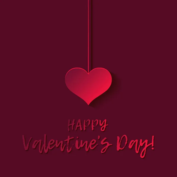 Decorativa Corações Vermelhos Fundo Vermelho Com Sombra Dia Dos Namorados — Vetor de Stock