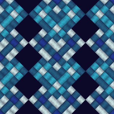 Son moda dikişsiz desen tasarımlar. Kare yamalar bir mozaik. Patchwork doku. Dokuma. Vektör geometrik arka plan. Duvar kağıdı, tekstil, ambalaj, web davetiye, için kullanılabilir.