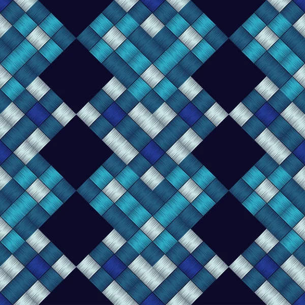 Trendy Seamless Дизайн Узора Мозаика Квадратных Патчей Пэтчворк Текстуры Плетение — стоковый вектор
