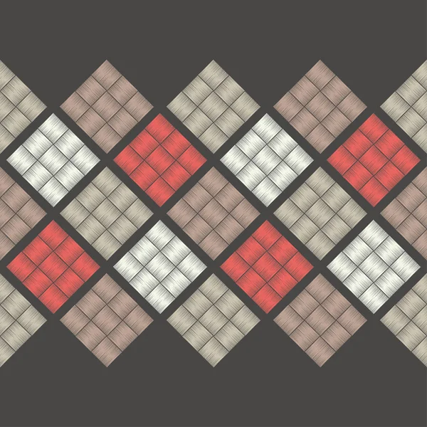 Trendiga Sömlösa Mönster Mönster Mosaik Fyrkantiga Fläckar Lapptäcke Konsistens Vävning — Stock vektor