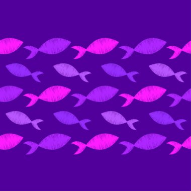 Denizdeki balıklar ile Seamless modeli. Sevimli çizgi. Çalışmaları. Kuluçkalık ver. Doodle. Duvar kağıdı, tekstil, ambalaj, web sayfası arka planı davetiye, için kullanılabilir.