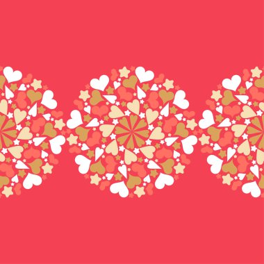 Dekoratif kalpleri ve yıldız ile Seamless modeli. Mandala. Kutsal görüntü. Sevgililer günü. Vektör çizim. Duvar kağıdı, tekstil, davetiye, web sayfası arka planı için kullanılabilir.