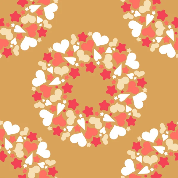 Dekoratif kalpleri ve yıldız ile Seamless modeli. Mandala. Kutsal görüntü. Sevgililer günü. Vektör çizim. Duvar kağıdı, tekstil, davetiye, web sayfası arka planı için kullanılabilir.