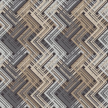 Son moda dikişsiz desen tasarımlar. Zikzak mozaik eski şeritli doku ile. Vektör geometrik arka plan. Duvar kağıdı, tekstil, ambalaj, web sayfası arka planı davetiye, için kullanılabilir.