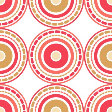 Polka dot seamless modeli. Mozaik daireler, çizgiler ve noktalar. Geometrik arka plan. Duvar kağıdı, tekstil, davetiye, web sayfası arka planı için kullanılabilir.