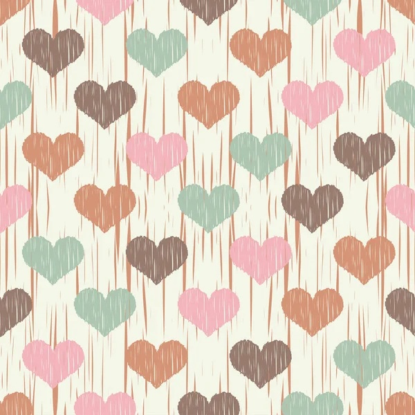 テクスチャを孵化と心のモザイク バレンタインの日 ベクトルの図 テキスタイル 招待カード Web ページの背景に使用できます — ストックベクタ